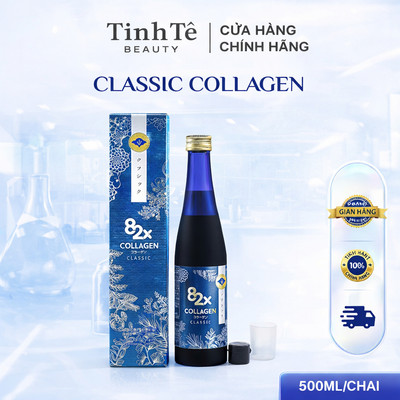 Nước Uống 82X Collagen Classic Hỗ Trợ Làm Đẹp Da, Phòng Ngừa Lão Hóa, Cải Thiện Nếp Nhăn 500ml/Chai