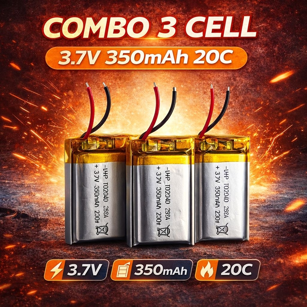 🔋 COMBO 3 CELL PIN LIPO 3.7V 350mAh 702030 – CÓ MẠCH BẢO VỆ, PIN MINI CHO DIY