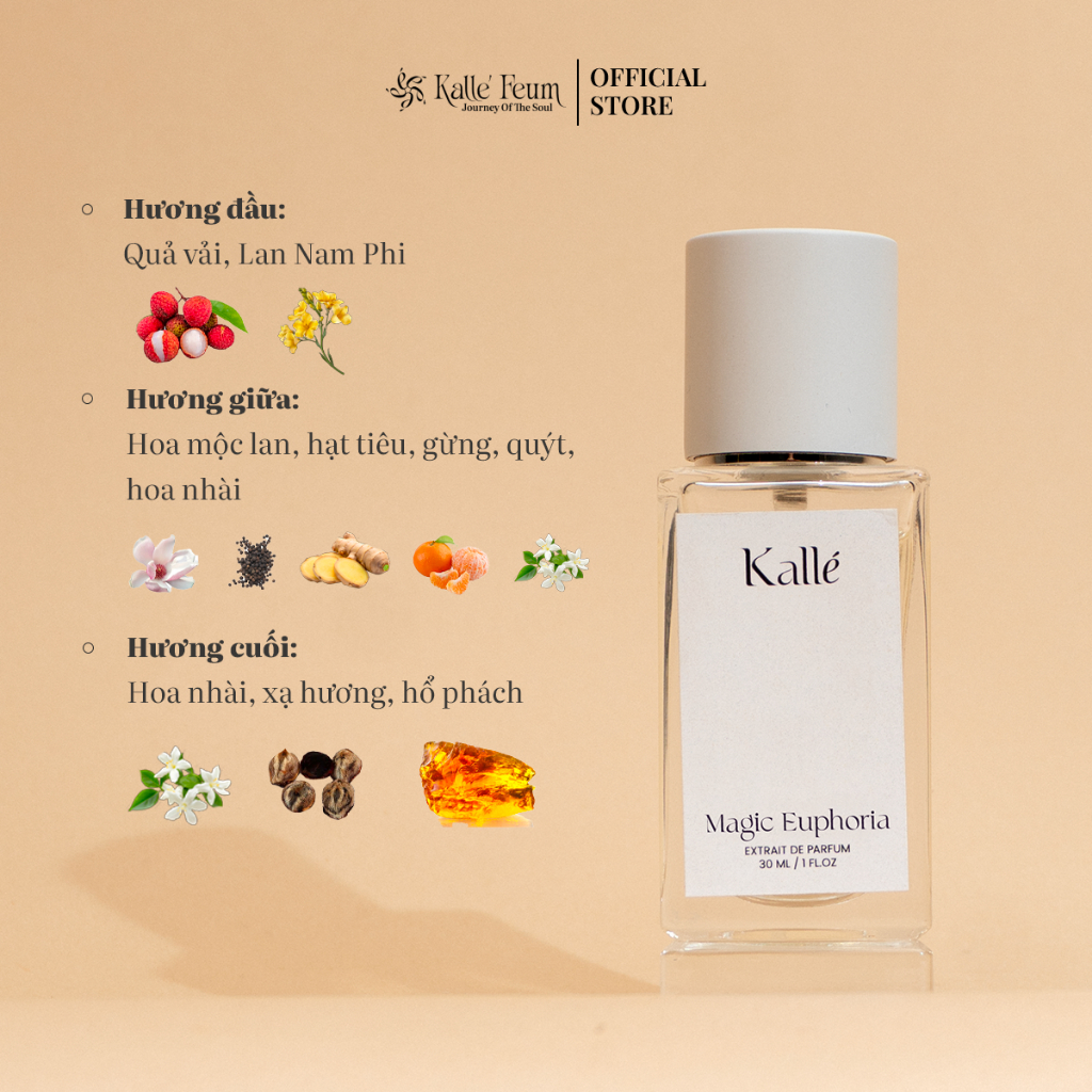 Tinh Dầu Nước Hoa Nữ MAGIC EUPHORIA Hương Thơm Lãng Mạn, Tinh Tế Dạng Xịt | Kalle' Feum | BigBuy360 - bigbuy360.vn