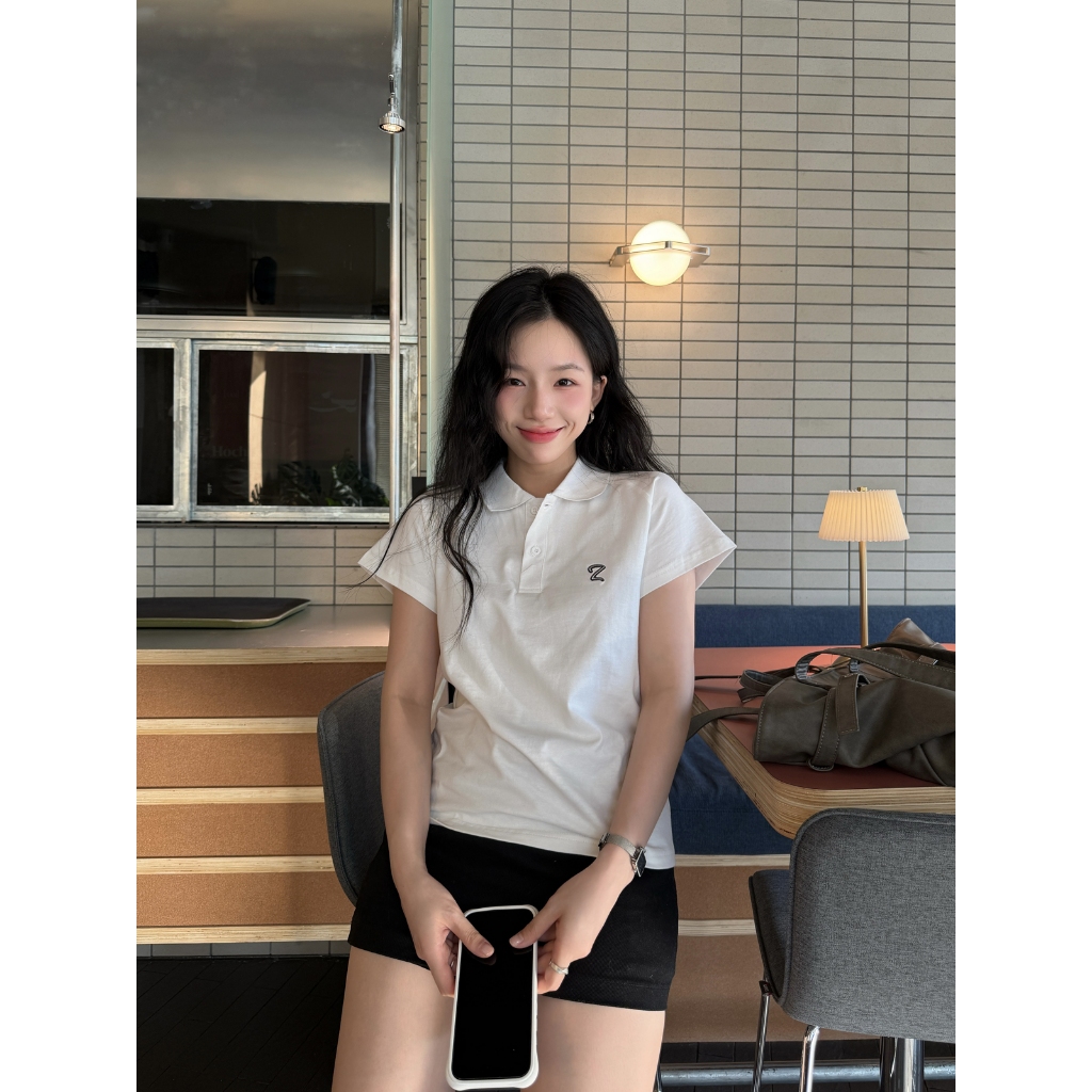 Áo POLO BABYTEE Local Brand Lavi Studio / Logo Thêu Đứng Form Hách Dáng Ôm Body | BigBuy360 - bigbuy360.vn