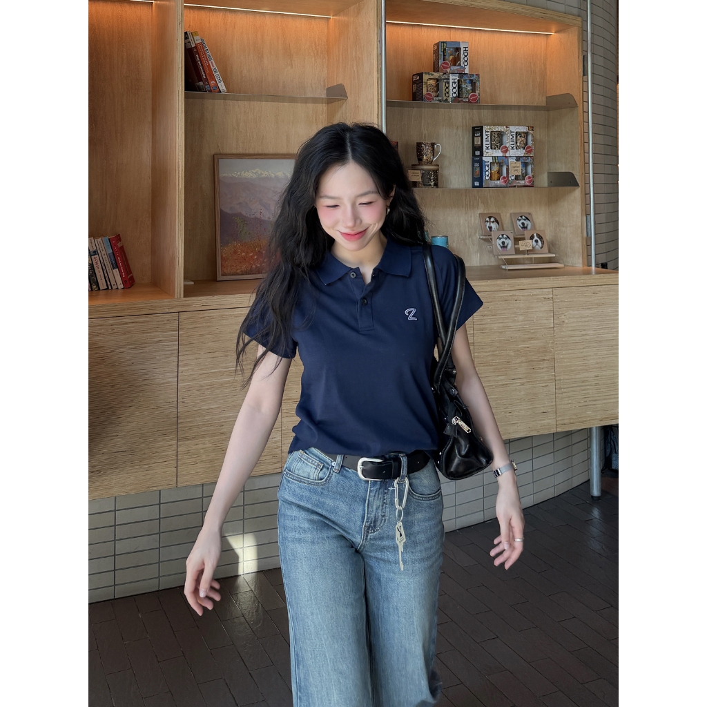 Áo POLO BABYTEE Local Brand Lavi Studio / Logo Thêu Đứng Form Hách Dáng Ôm Body | BigBuy360 - bigbuy360.vn