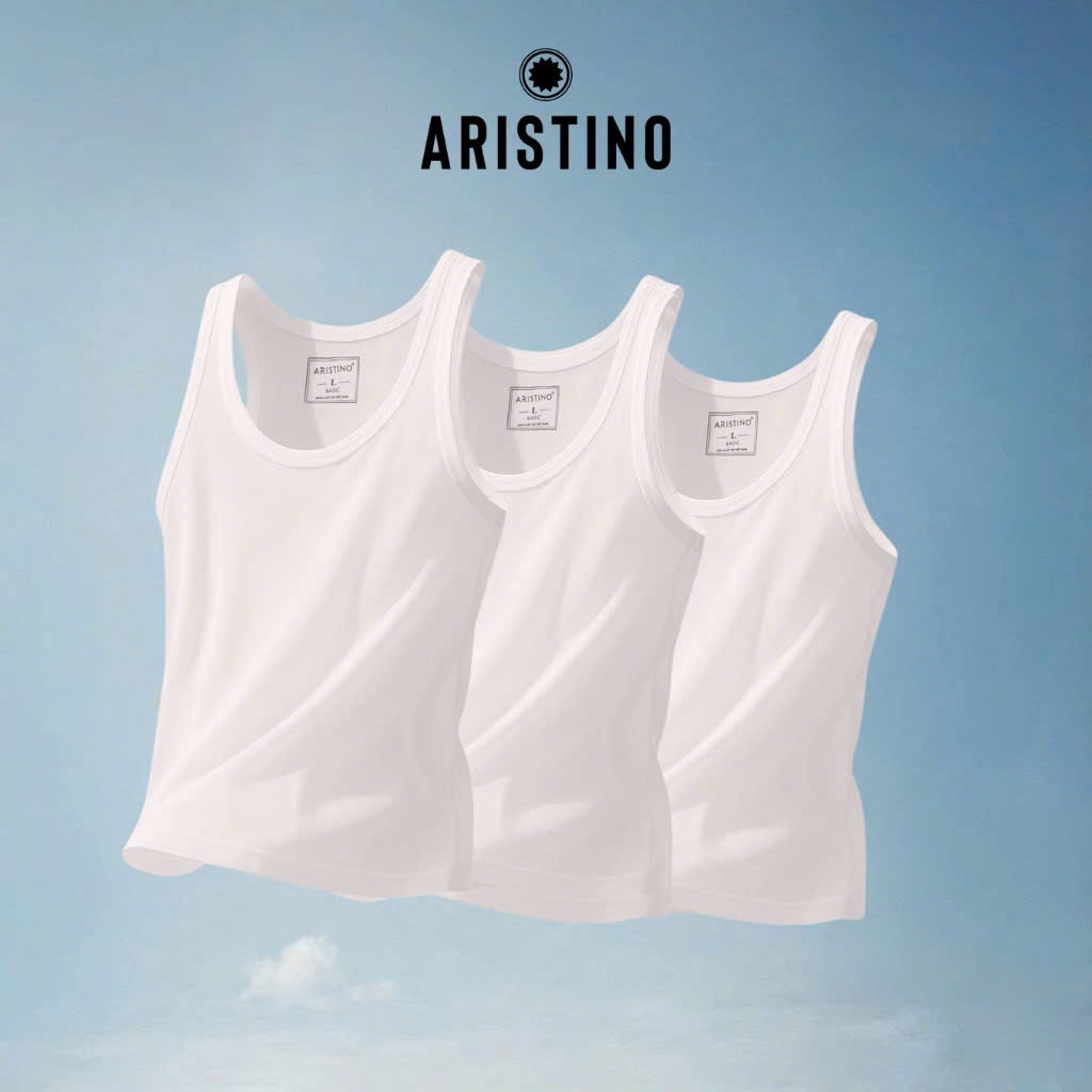 [COMBO 3] Áo ba lỗ Nam ARISTINO lót trong mùa hè 100% Cotton thấm hút mồ hôi - AC21