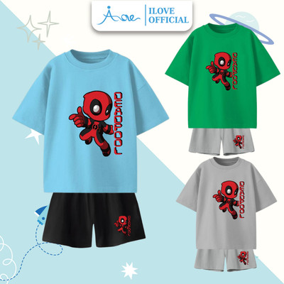 [MỚI] Bộ quần áo thun CỘC TAY cho bé trai AORE, Bộ đùi in hình Spiderman,Siêu nhân Deadpool chất COTTON mềm mịn 9-35kg