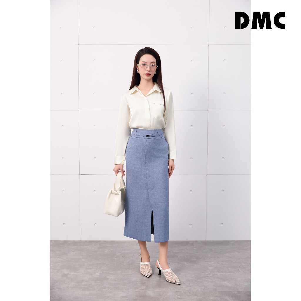 Chân váy tuytsi dáng bút chì DMC (Blue Tuytsi Pencil Skirt)
