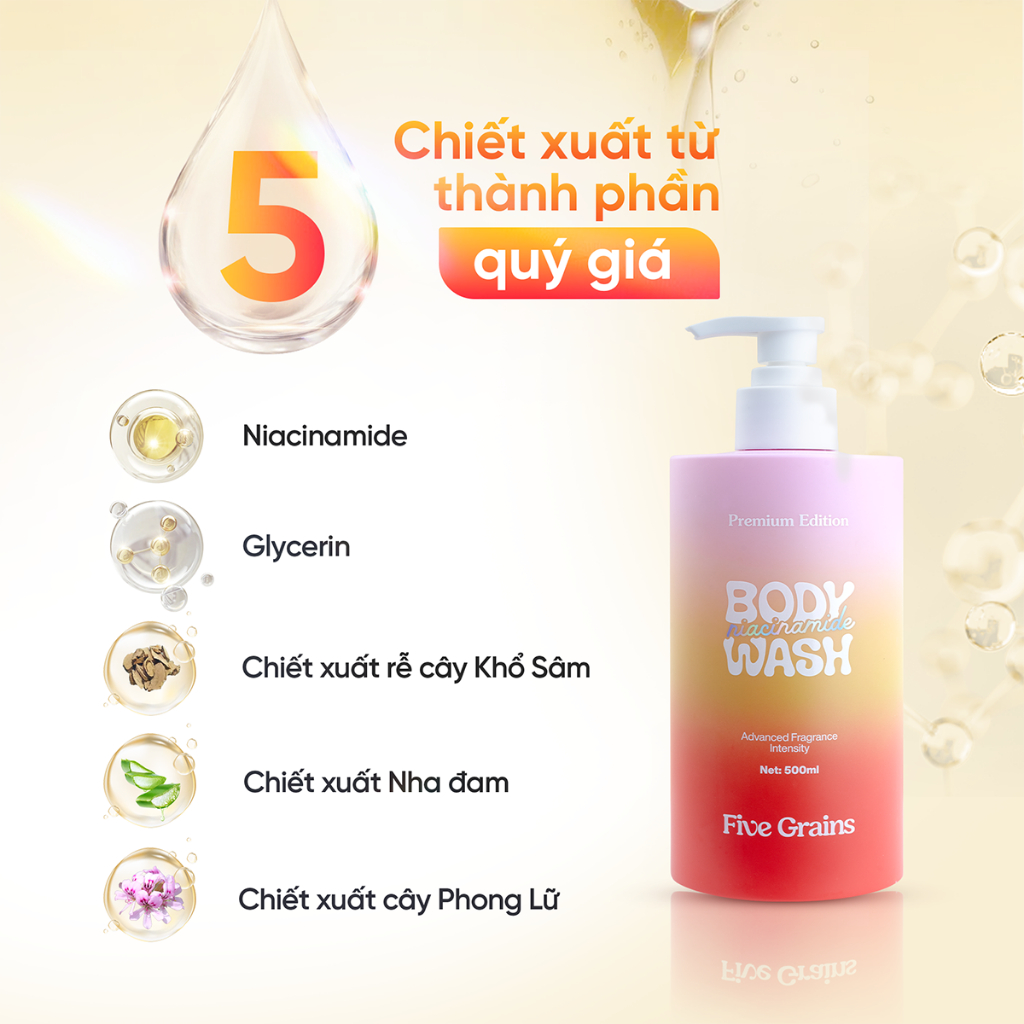 Sữa Tắm Five Grains Dưỡng Sáng Da 500ml