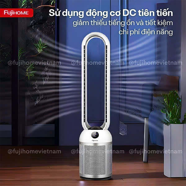 Quạt không cánh tích hợp lọc không khí Fujihome BF307DC-HEPA