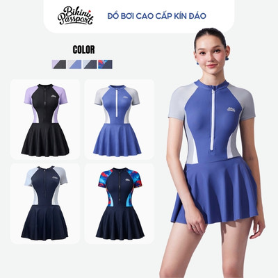 Đồ bơi một mảnh nữ kín đáo che khuyết điểm đi biển - Bikini Passport - BS1008_TU