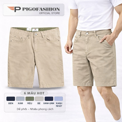 Quần short kaki nam kiểu dáng jean co giãn SPMSKJ01 PigoFashion