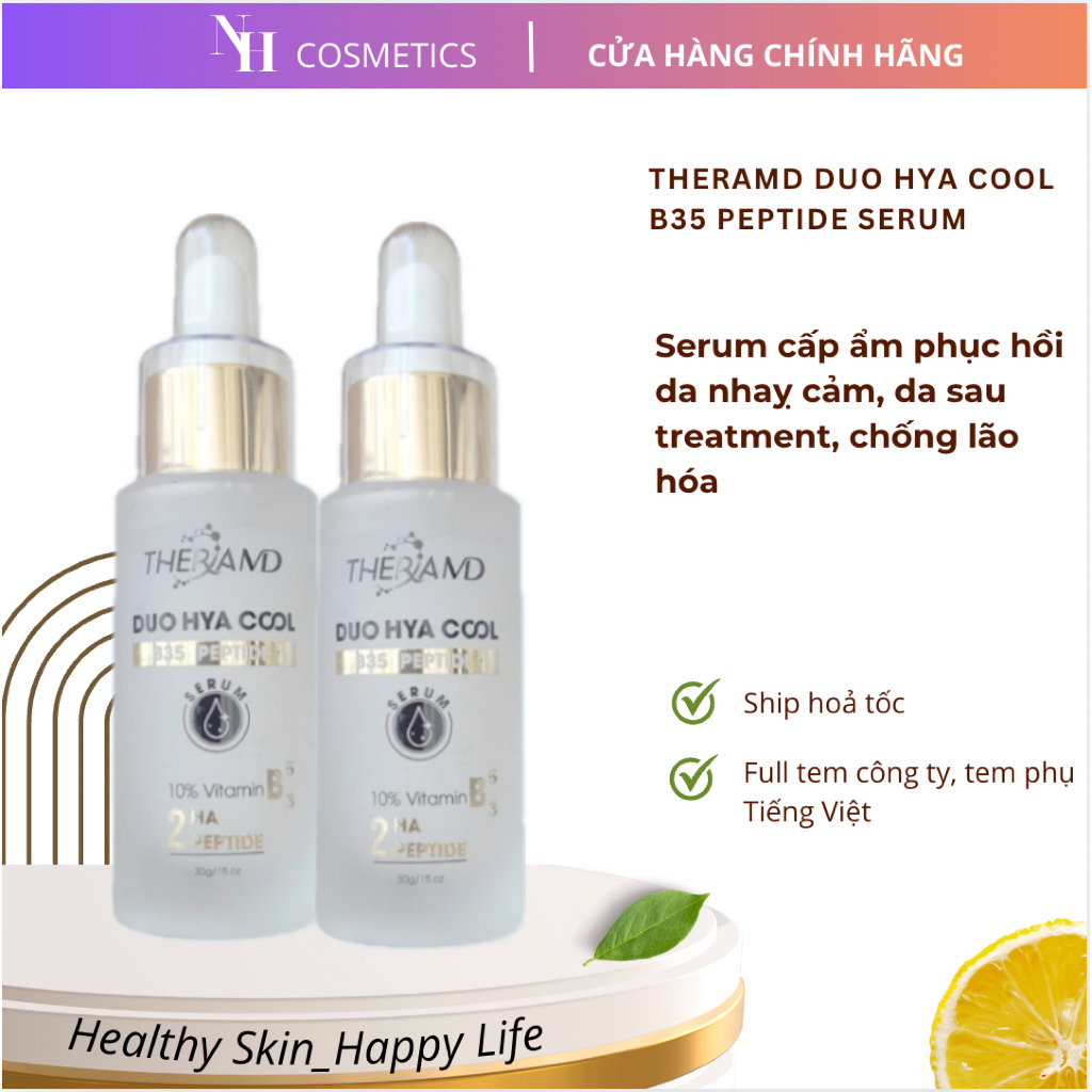 [TEM CTY] Dưỡng Ẩm TheraMD Duo Hya Cool B35 Peptide Serum HA B5 B3 Phục Hồi Da Nhạy Cảm, Sau Treatme