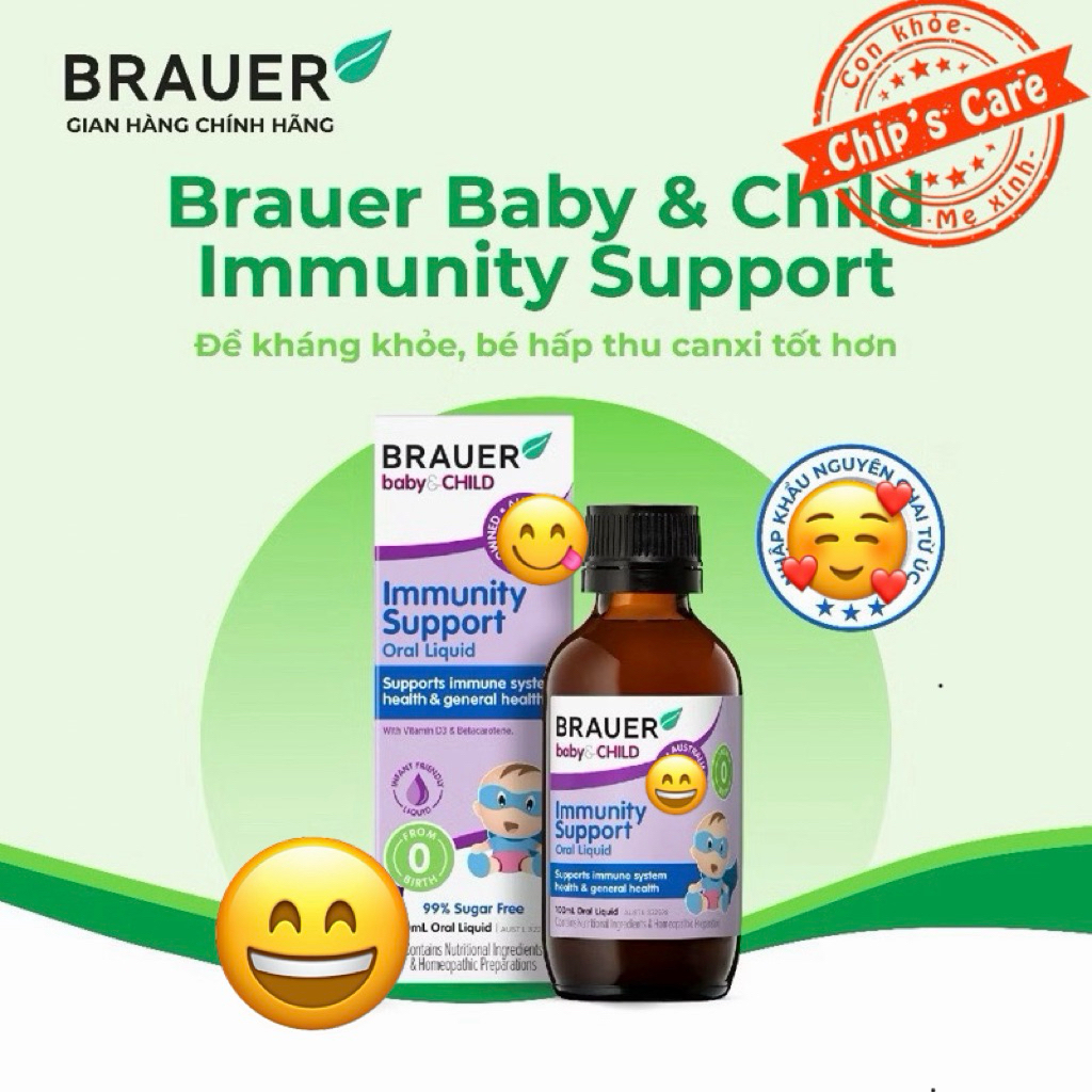 [MẪU MỚI] Brauer Immunity Support Tăng đề kháng cho bé từ sơ sinh