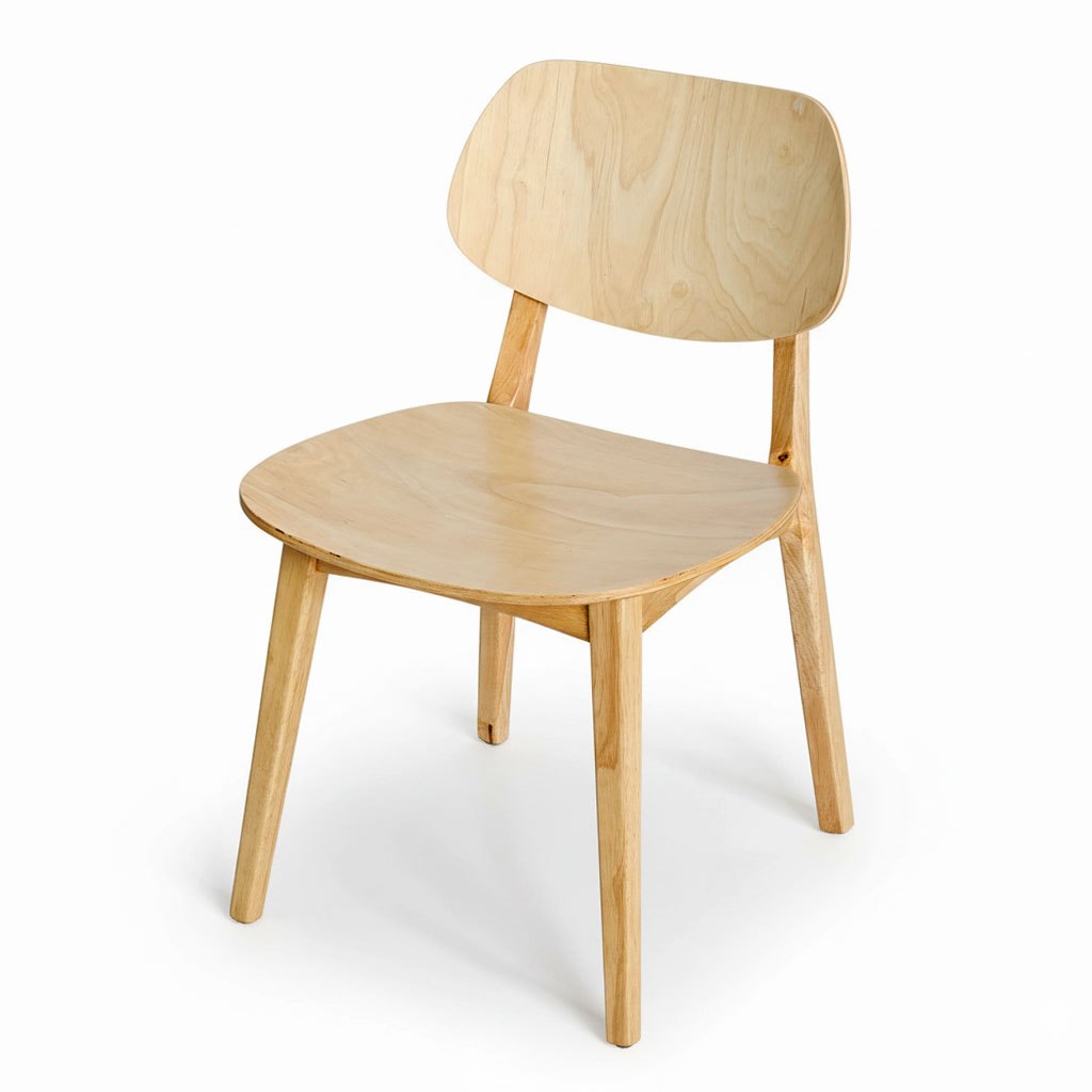 Ghế PLC mặt plywood gỗ cao su-ghế gỗ cafe decor nhà hàng khách sạn