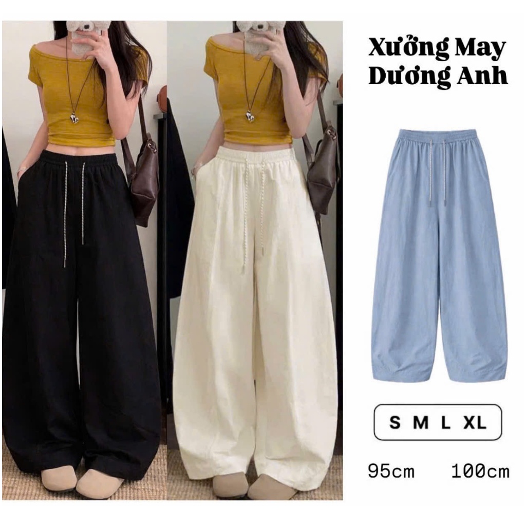 Quần Kaki Thun Hè Ống Rộng Tôn Dáng Chiều Dài 95cm/100cm | BigBuy360 - bigbuy360.vn