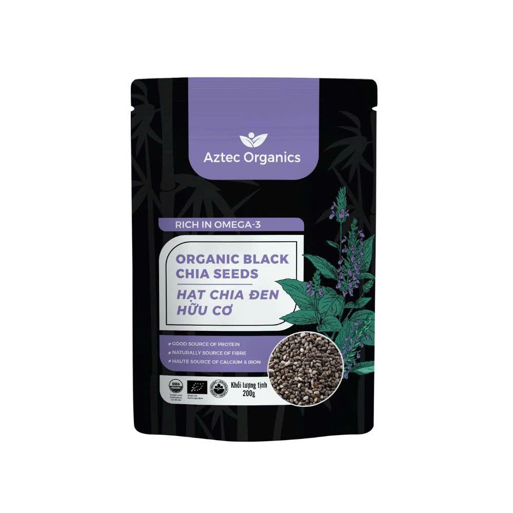 Hạt Chia hữu cơ (Organic Chia Seeds) - Aztec Organics - 250g & 100g