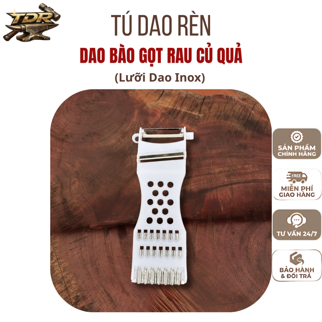 Dụng Cụ Bào Nạo Gọt Rau Củ Quả, Thân Bằng Nhựa ABS, Lưỡi Dao Inox Sắc Bén - Tú Dao Rèn BH 12 Tháng