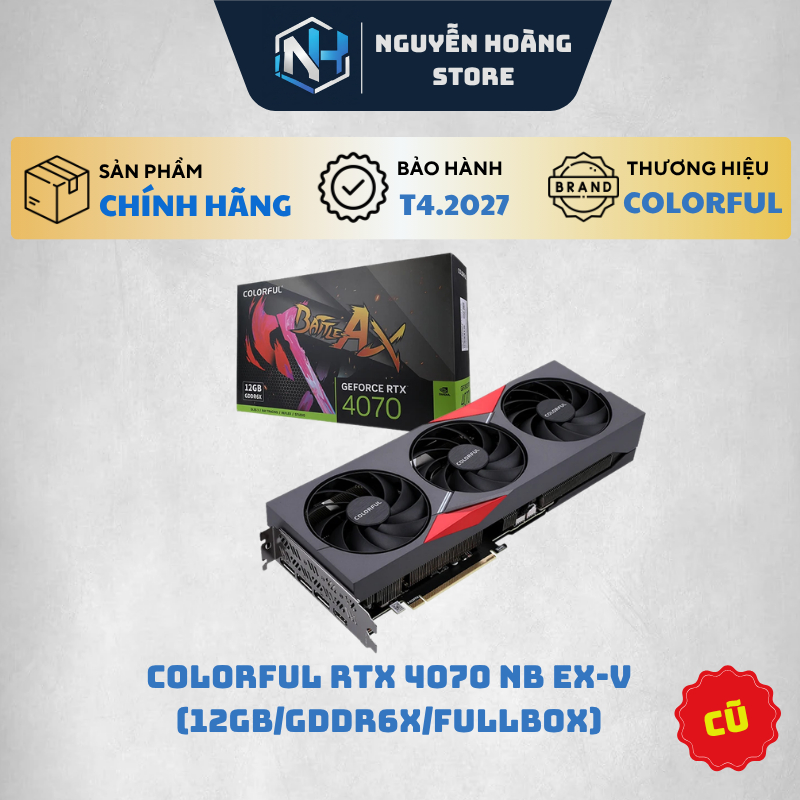 VGA card màn hình Colorful RTX 4070 NB EX-V 12GB cũ