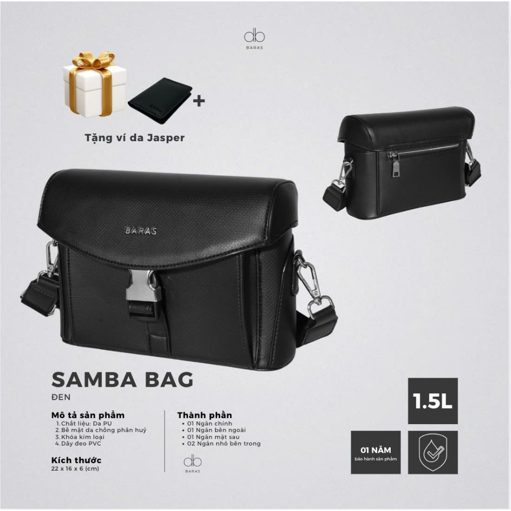 Túi đeo chéo da nam - SAMBA BAG - BARAS - Túi da nam