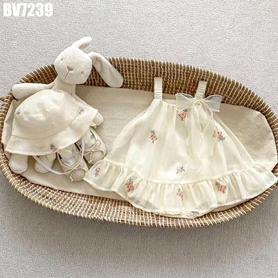 Body Váy 2 Dây Voan Thêu Hoa Kem Cho Bé Gái Sơ Sinh 1 2 Tuổi MINTSCLOSET Quảng Châu - BV7239