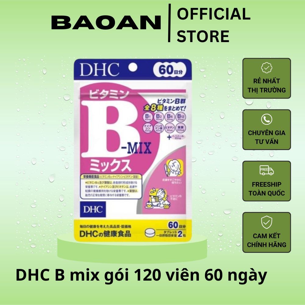 [DATE 2029] Viên uống bổ sung DHC Vitamin B Mix Tổng hợp Nhật Bản 120 viên 60 ngày
