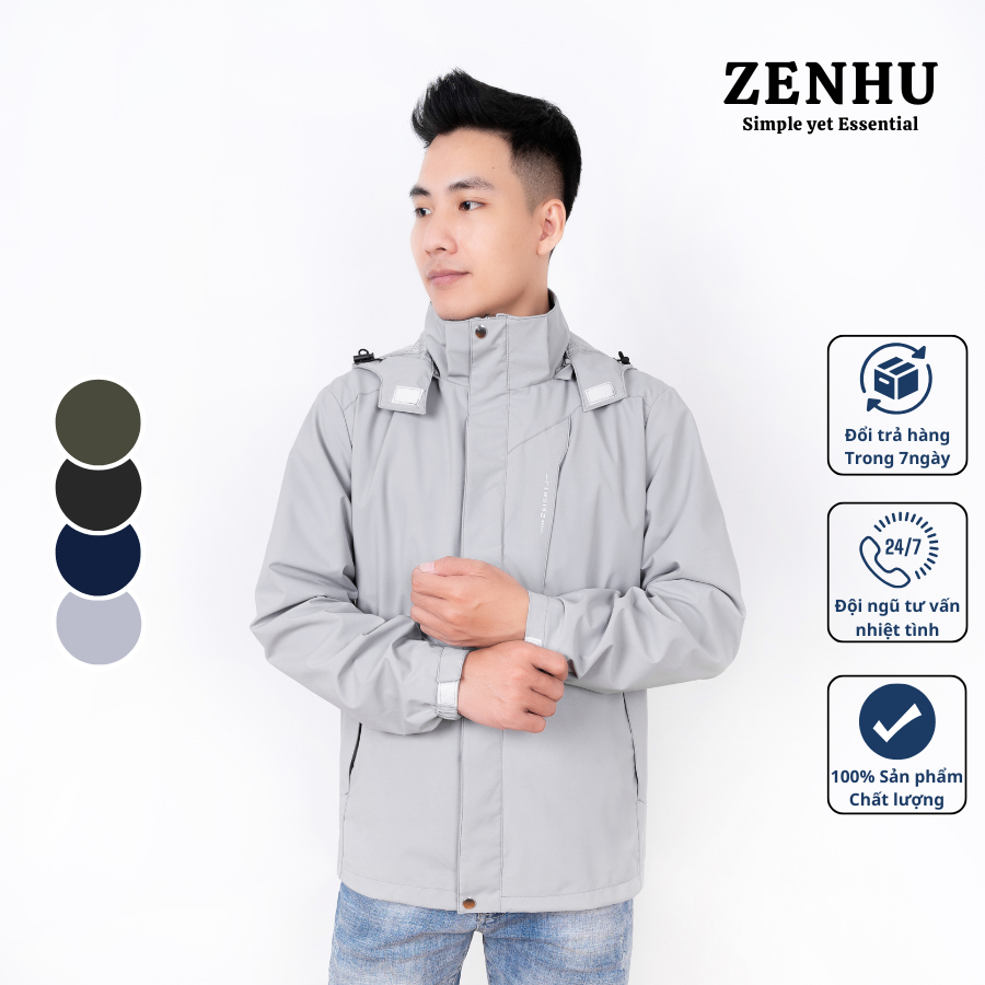 Áo khoác gió nam nữ 2 lớp 2EIGHT, chất gió chống nước cản gió cản bụi ngăn tia uv - AG2E