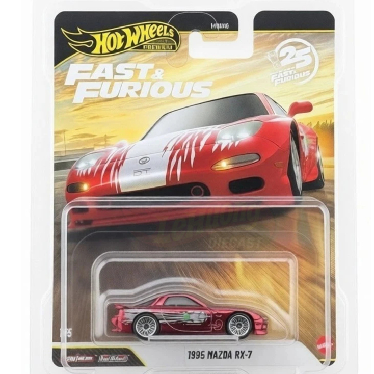 LeHuong Diecast - Hot Wheels 1995 Mazda RX7 Chase Chrome Red 2026 Fast & Furious 25Th Anniversary