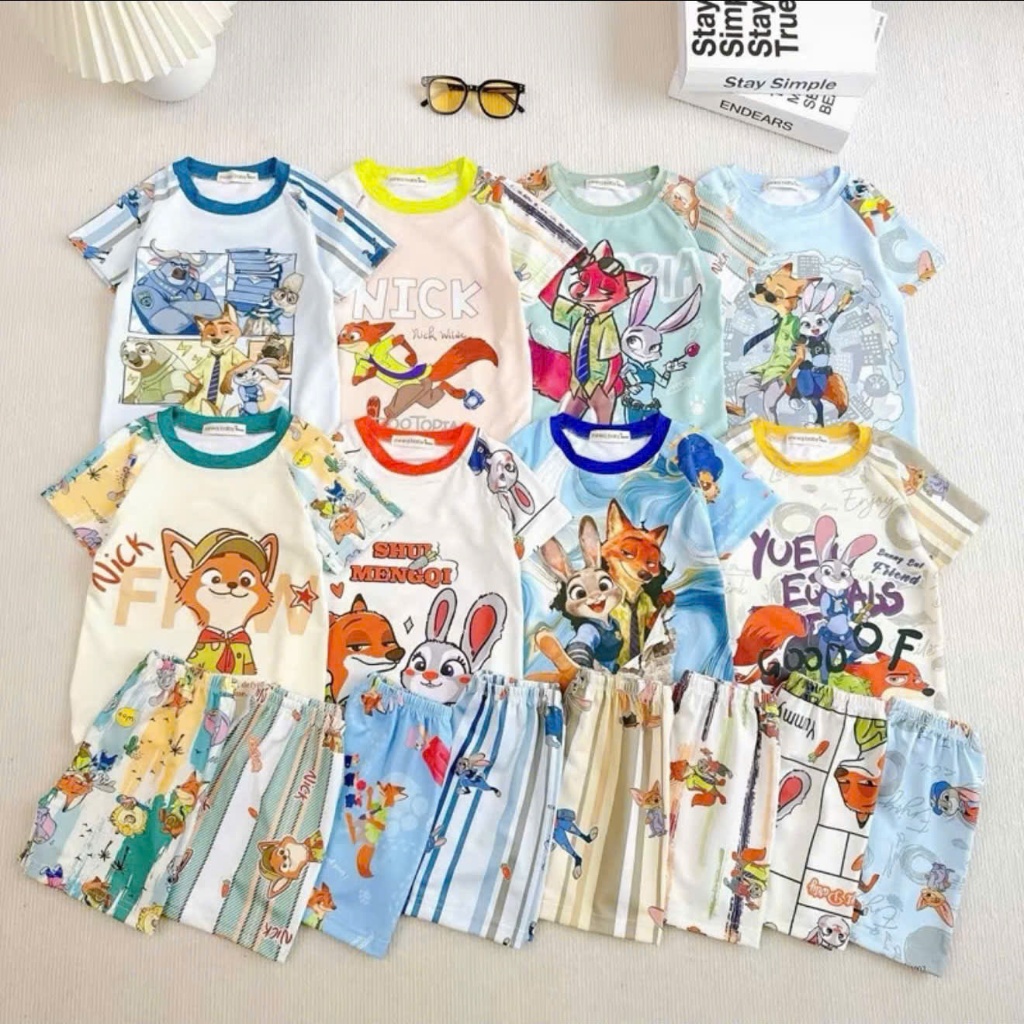 Bộ Quần Áo Hè Cho Bé In Hoạt Hình Zootopia Đủ 8 Màu Cá Tính, Chất Thun Cotton Mềm Mịn, Thoáng Mát -  Kiến Design BO64