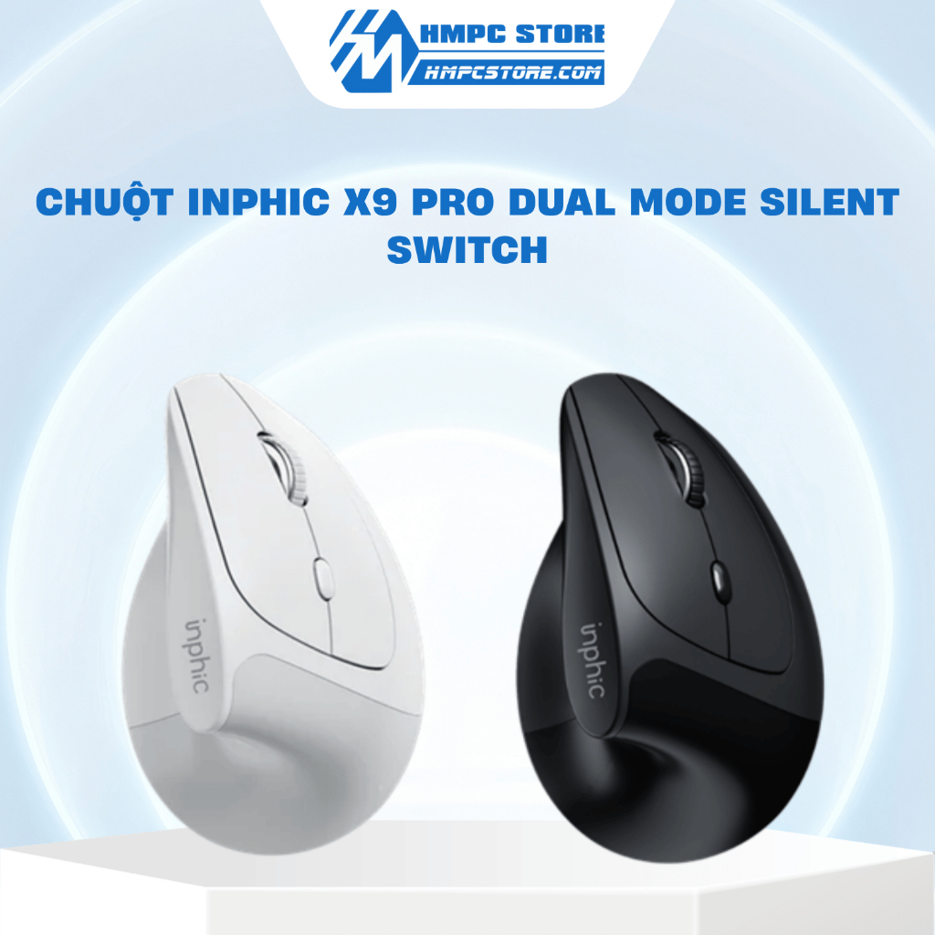 [ Hàng chính hãng ] Chuột máy tính INPHIC X9 Pro DualL Mode Silent Swich | Đen - Trắng | Bảo hành 12