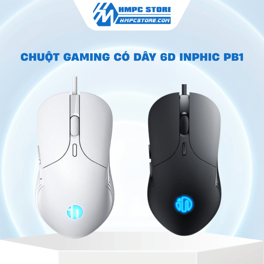 [ Hàng chính hãng ] Chuột gaming có dây 6D INPHIC PB1 | Đen - Trắng | Bảo hành 12 tháng
