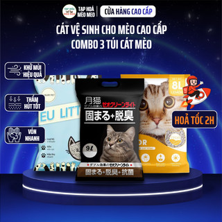[COMBO 3 TÚI CÁT MÈO] Cát Vệ Sinh Cho Mèo, Cát TFOR, Cát Nhật Đen, EU Litter - Vón Cục, Khử Mùi, Ít Bụi, Lưu Hương Lâu
