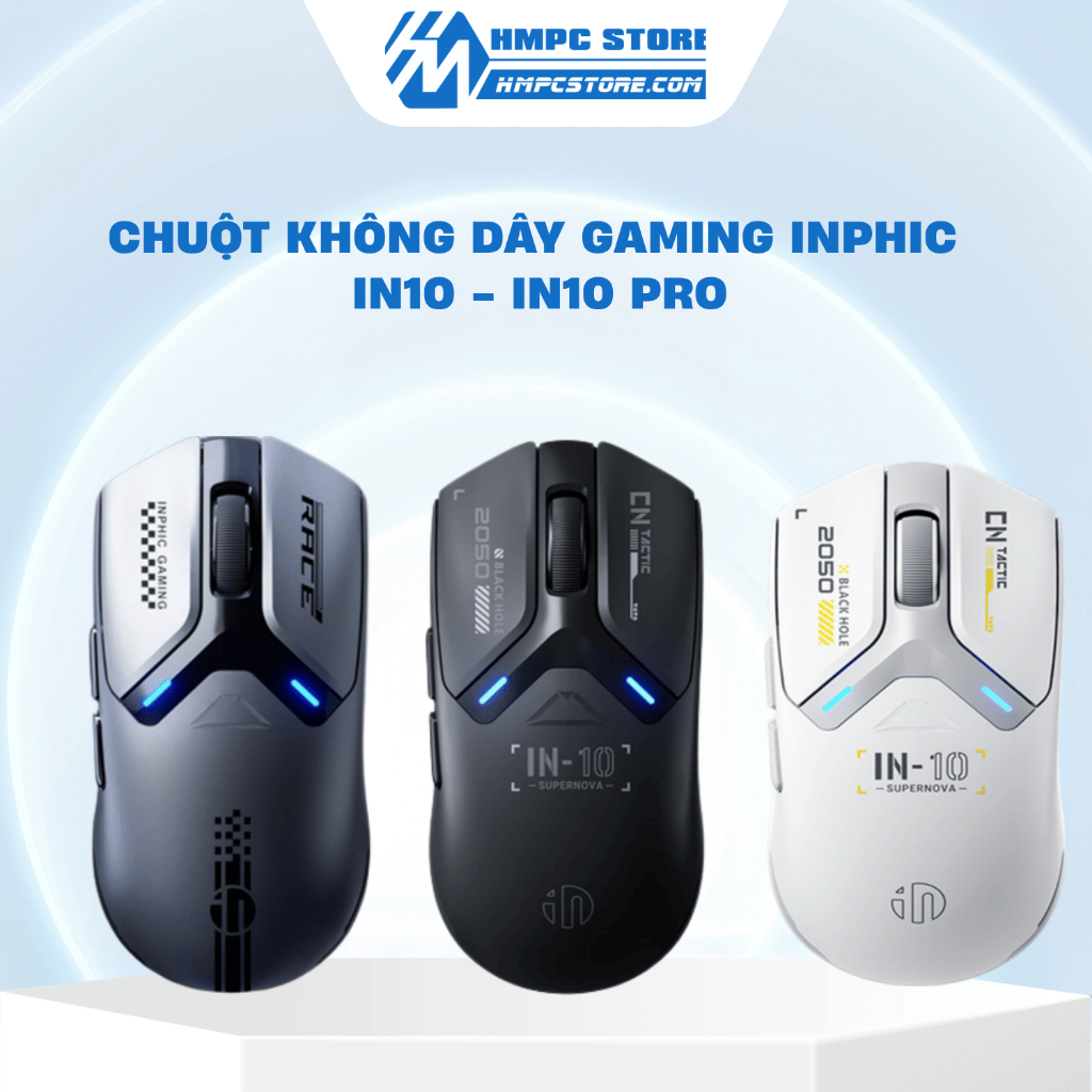 [ Hàng chính hãng ] Chuột INPHIC IN10 -  IN10 PRO | Đen - Trắng | Bảo hành 12 tháng