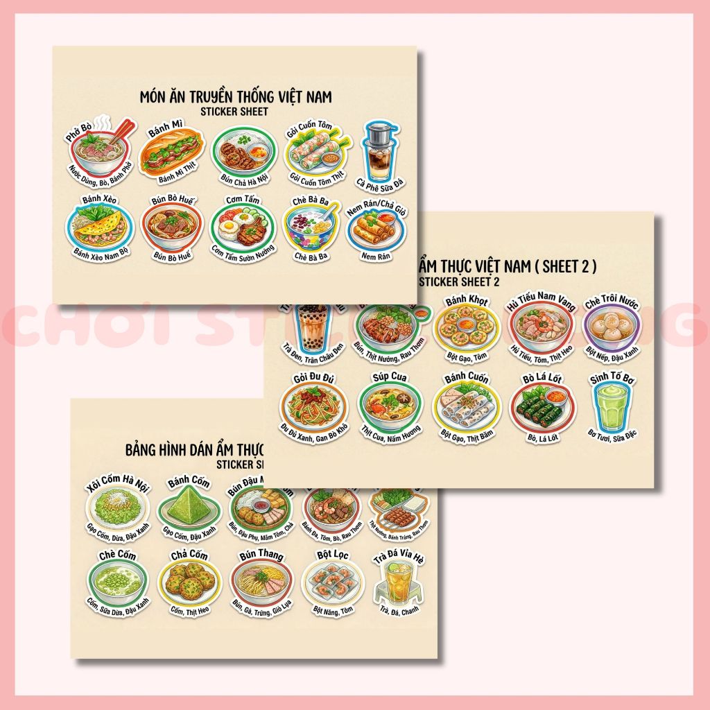 Sticker Các Món Ăn Truyền Thống Việt Nam, Sticker Traditional Food