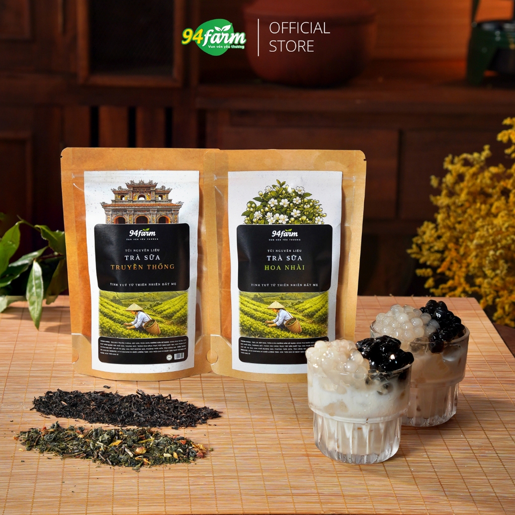 [1 set pha 5 ly] Trà sữa trân châu 94farm Tự chọn Topping