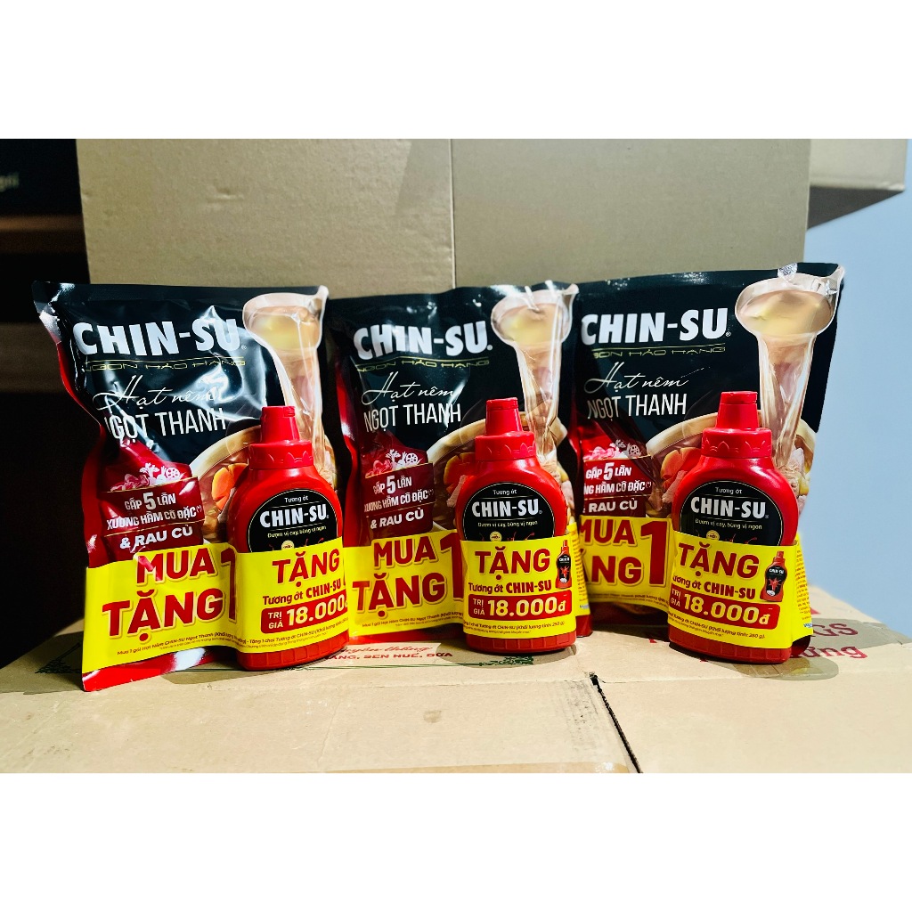 (TẶNG CHAI TƯƠNG ỚT CHINSU 250G) Hạt nêm Chinsu ngọt thanh gói (400g)