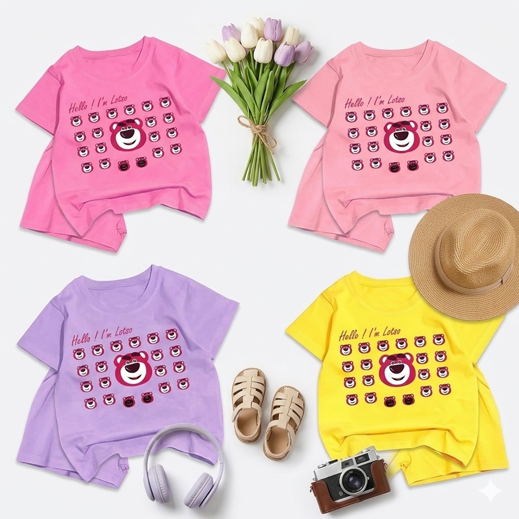 Bộ bé gái hình gấu dâu hello cho bé gái xinh .BGL33.