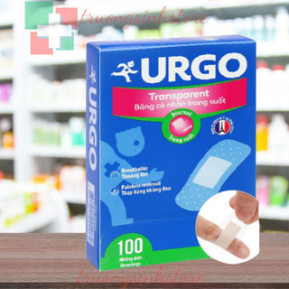Băng cá nhân trong suốt Urgo Transparent thoáng khí, thay băng không đau (hộp 100 miếng)