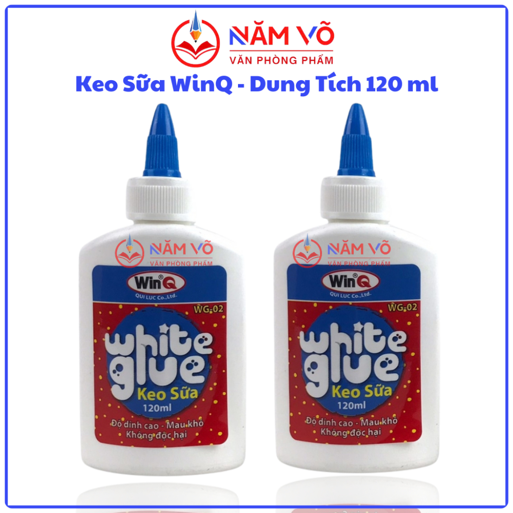 [WG02] COMBO 2 Chai Keo Sữa Win Q / WinQ WG 02 / WG-02 LOẠI LỚN Màu Trắng Sữa Dung Tích 120ml Dán Gi