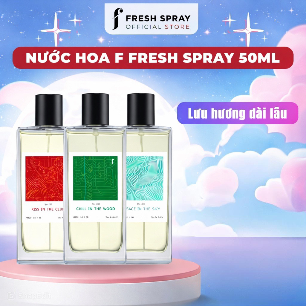(F Fresh Spray) Nước Hoa Gil Lê Công Nghệ Mới Tích Hợp Lưu Hương Lâu Trên Da, Quần Áo - 50ml [ Auth 