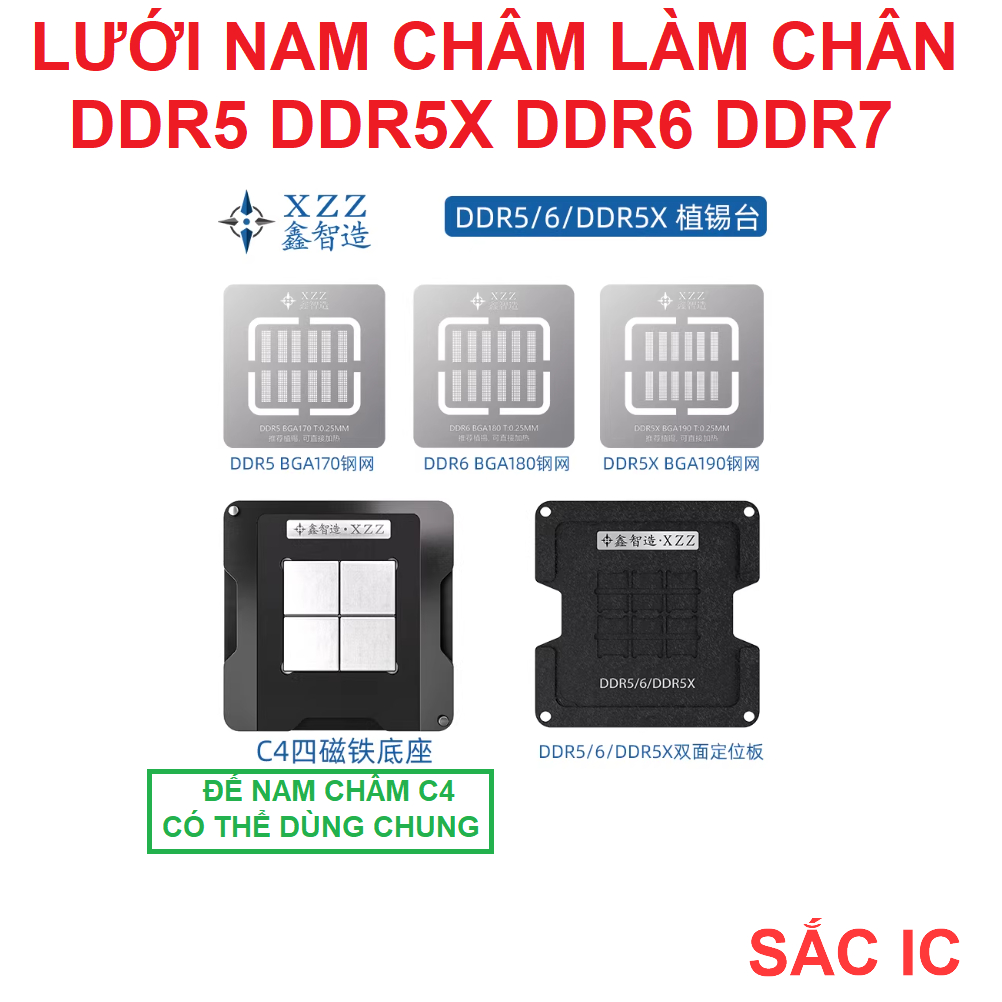 [NTM][67] Lưới nam chân XZZ CHINAFIX làm chân DDR5 DDR5X DDR6 DDR7