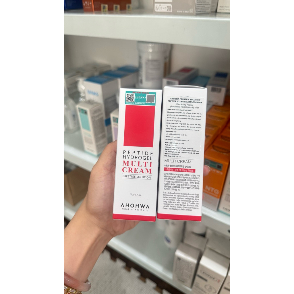 Kem Dưỡng Đa Chức Năng Ahohaw Màu Đỏ Peptide Hydrogel Multi Cream AHOHAW - 50g ( Chính Hãng )