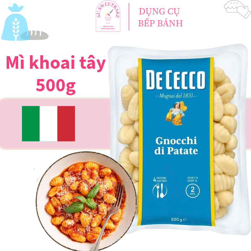 Nui pasta khoai tây Gnocchi De Cecco 500g nhập khẩu Ý Italia mềm dẻo, dai nhẹ, chính hãng cao cấp th
