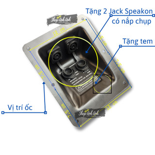 Trạm Loa Sắt 14x17cm Lổ Thùng 12.5x10 sẳn jack loa speakon cái có nắp chống nước