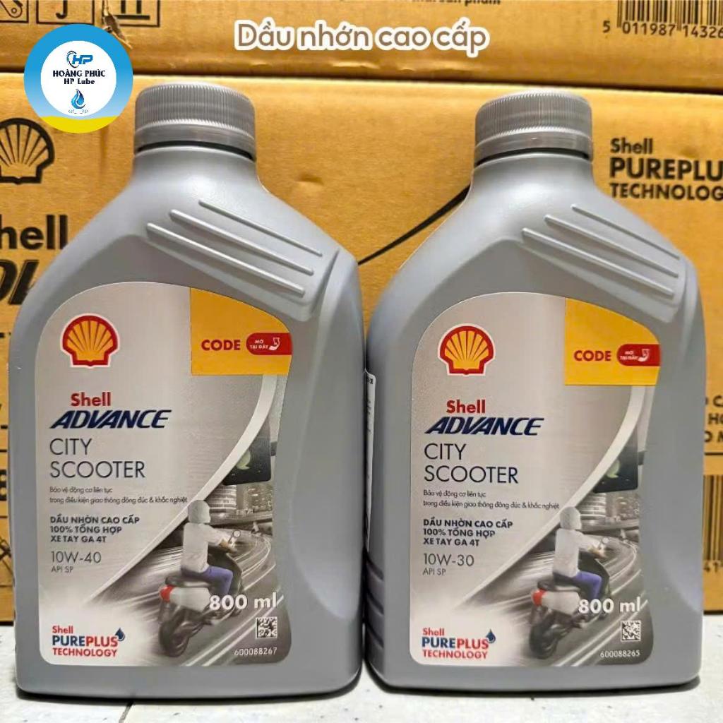 Nhớt Xe Tay Ga Shell Advance City Scooter API SP 10W30-10W40 Sản Xuất Tại Thái Lan