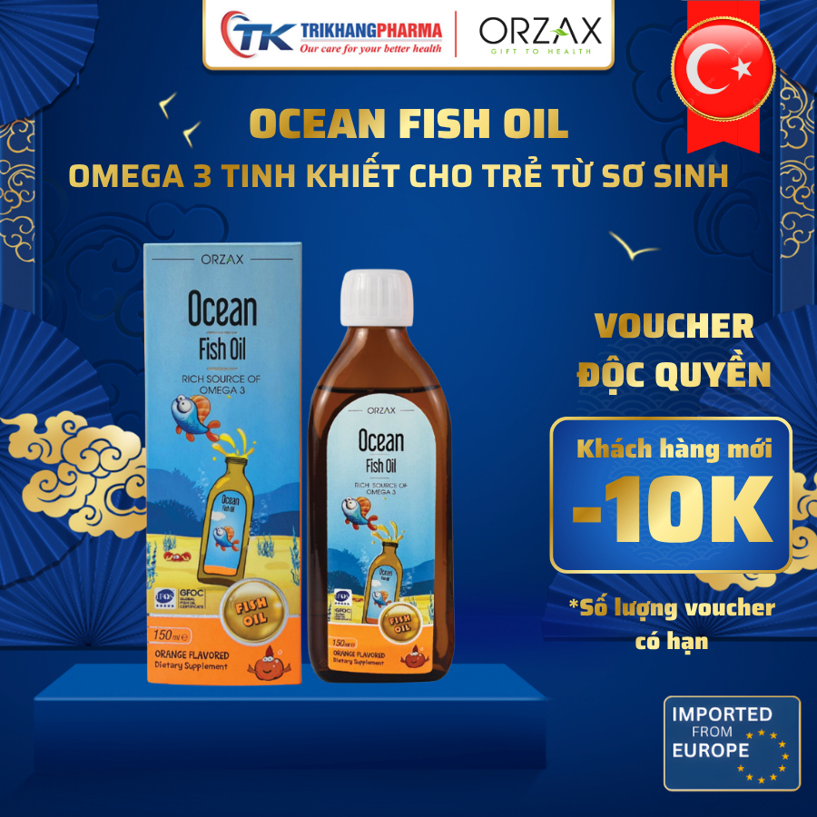 Dầu Cá ORZAX Omega 3 DHA EPA Ocean Fish Oil Cho Bé 150ml