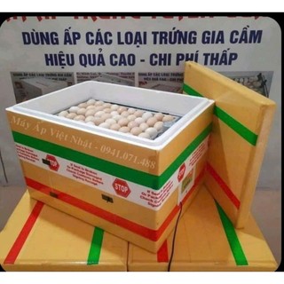 Máy Ấp 120 Trứng Việt Nhật Vỏ Xốp 2 Dàn Đảo tạo Nhiệt Dây Cacbon 8 Chế Độ Ấp , Úm, Nở