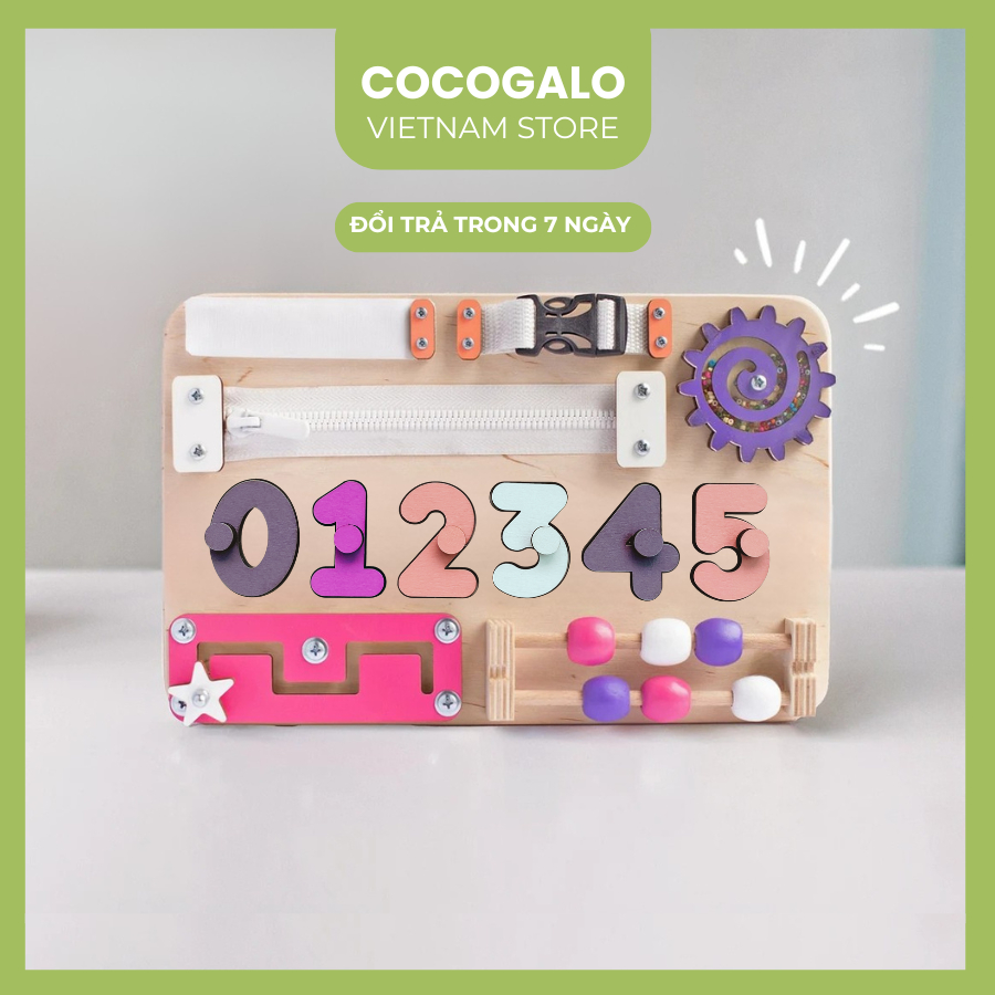 Đồ chơi gỗ Montessori bảng busy board số học cho bé 1-5 tuổi | LTD Toys – rèn kỹ năng, an toàn, màu 