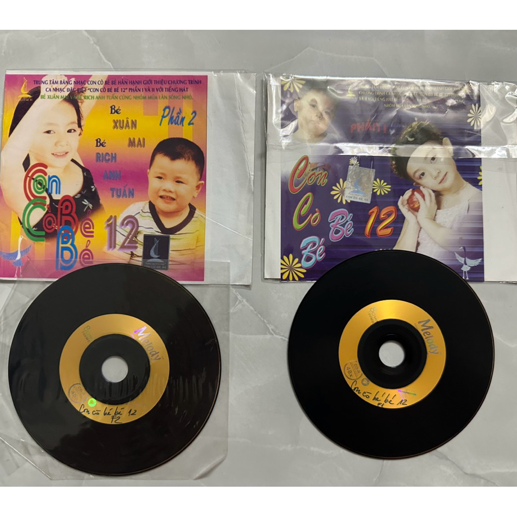 Combo 2 VCD _ Con Cò Bé Bé 12 phần 1 + 2 với tiếng hát bé Xuân Mai