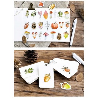Bộ sticker/ Hình dán Hoạ Tiết Thiên Nhiên Hoa Lá Nhiều Kiểu Dáng (45 Hình)