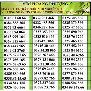 Sim viettel số đẹp đồng giá 150k PL1