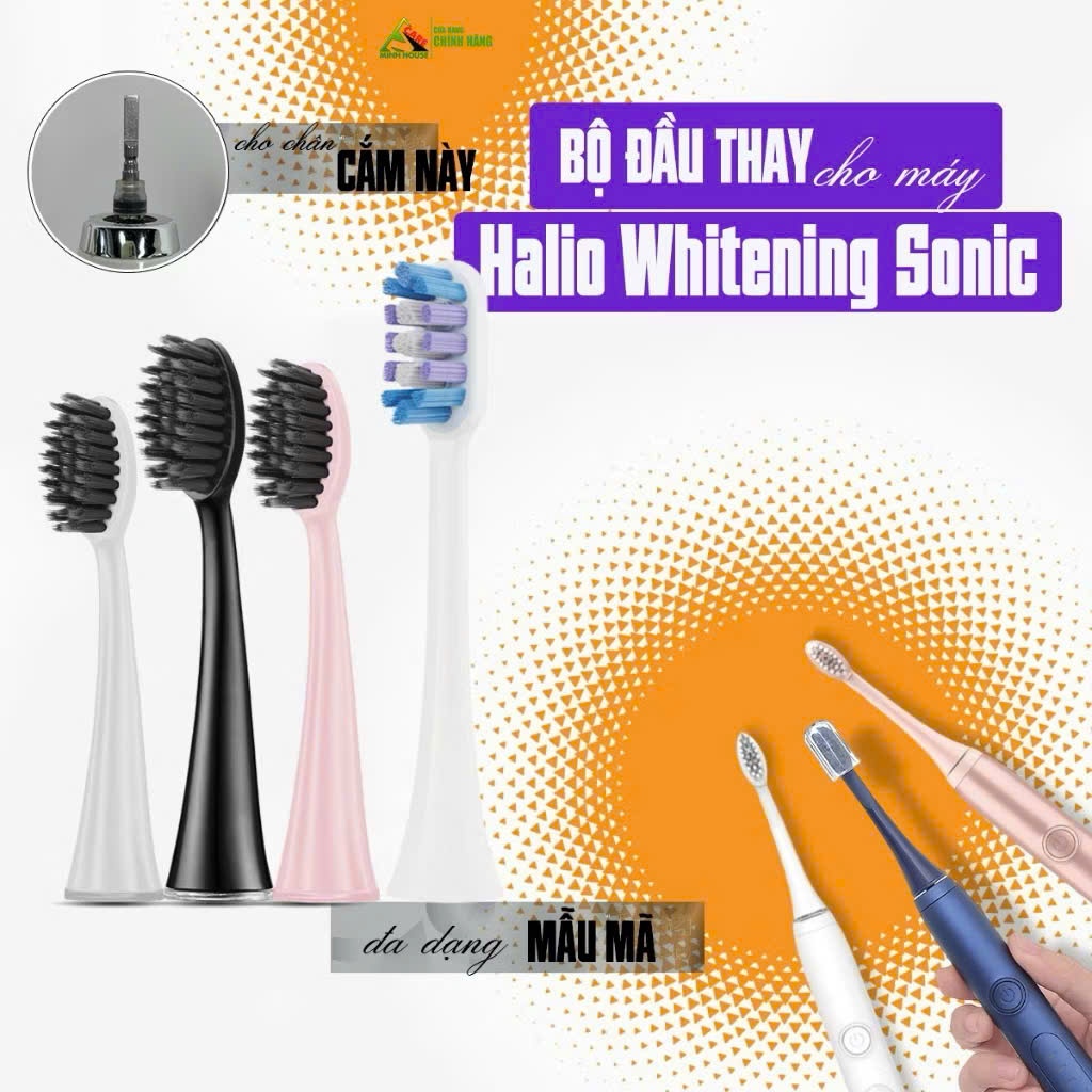 Dành cho máy Halio Pro Whitening sonic- Đầu bàn chải thay thế Halio lông mềm - chân căm như hình