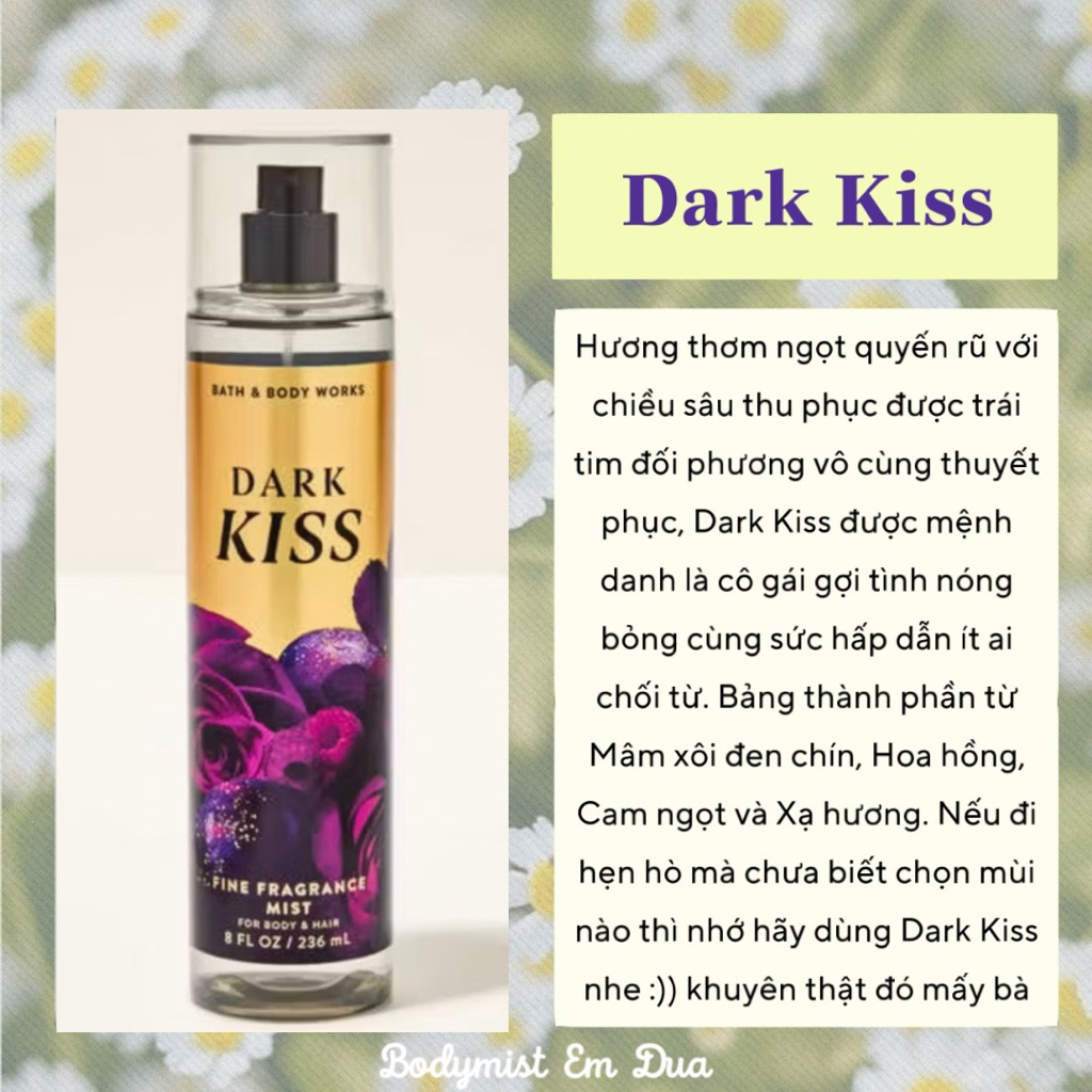 Xịt Thơm Toàn Thân - DARK KISS - Em Dứa