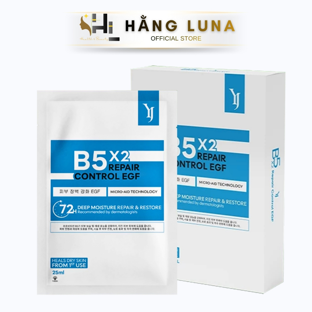 Mặt Nạ B5 X2 Repair Control EGF Mask Yuejin 25ml Hộp 10 Miếng. Mặt Nạ Yuejin Hỗ Trợ Phục Hồi Giúp Gi